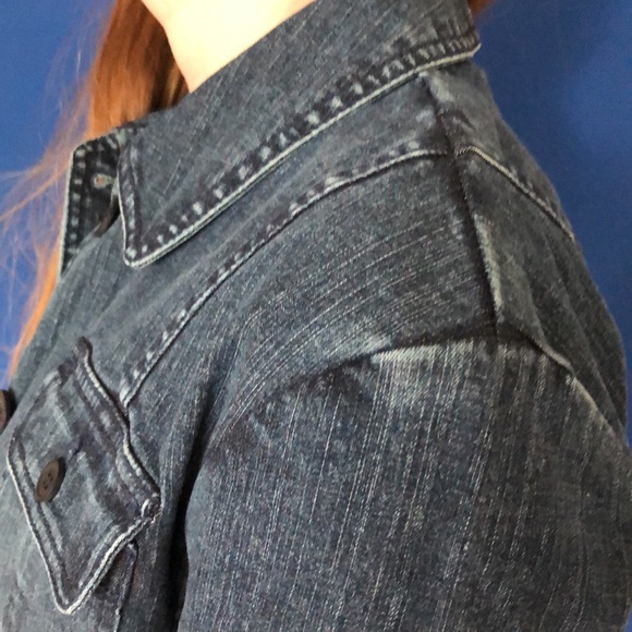 Talbots P2 denim peplum jean jacket - Picture 6 of 10